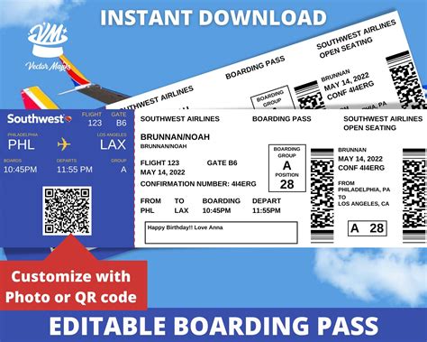 southwest airlines boarding pass.